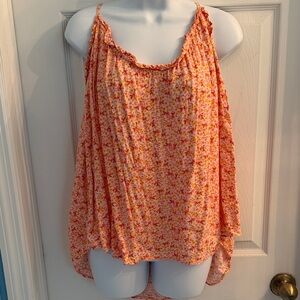 Old Navy Women's Floral Blouse - Pink and Orange
